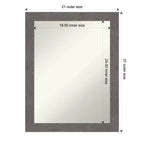 Espejo de pared de baño estrecho rústico de 22" x 28" sin bisel de tablones grises - Amanti Art