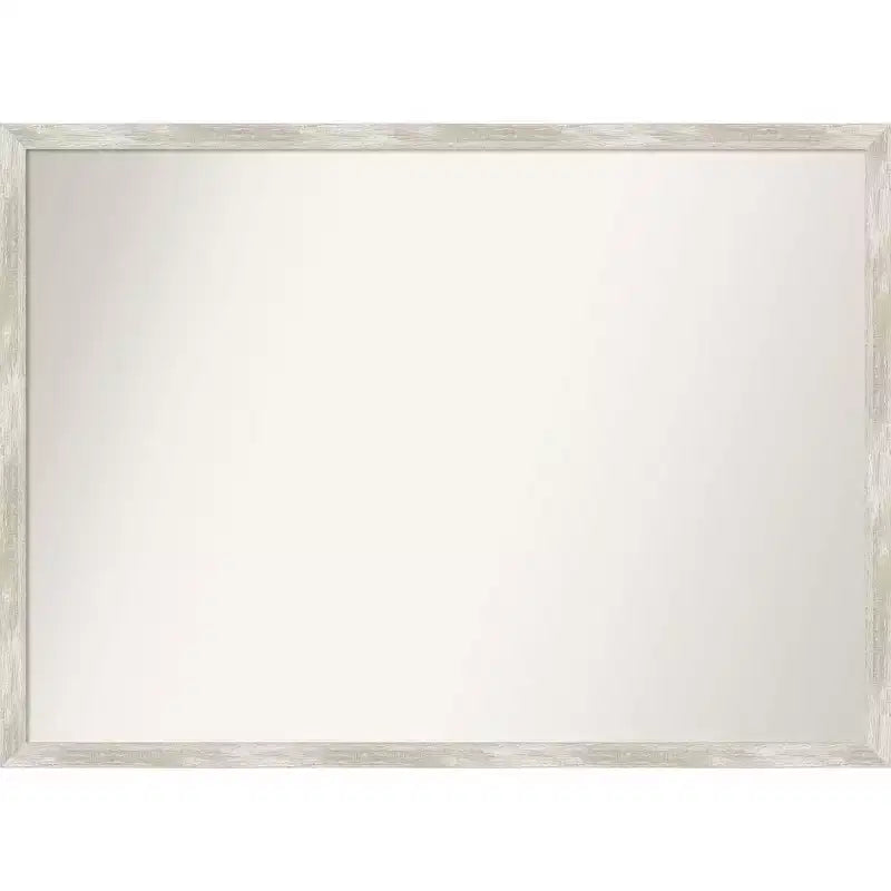 40" x 29" Non-Beveled Crackled Metallic Narrow Wall Mirror - Amanti Art: Polystyrene Frame, Includes Mount Hardware