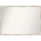 40" x 29" Non-Beveled Crackled Metallic Narrow Wall Mirror - Amanti Art: Polystyrene Frame, Includes Mount Hardware