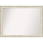 43" x 32" Non-Beveled Regal Birch Cream Bathroom Wall Mirror - Amanti Art: Rectangle, Polystyrene Frame, Wall Mounted