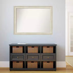 Espejo de pared para baño sin bisel Regal Birch Cream de 43" x 32" - Amanti Art: Rectangular, marco de poliestireno, montado en la pared