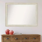 Espejo de pared para baño sin bisel Regal Birch Cream de 43" x 32" - Amanti Art: Rectangular, marco de poliestireno, montado en la pared