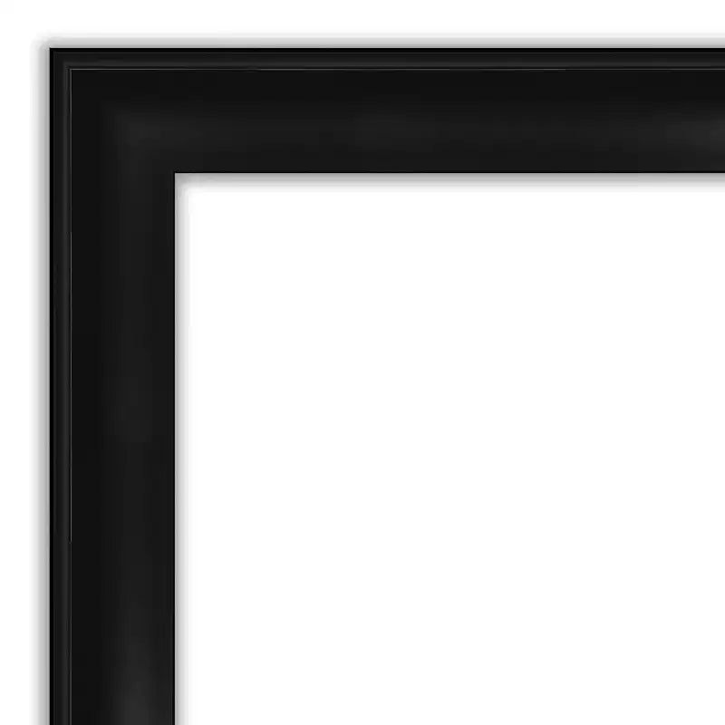 Espejo de pared rectangular de 22x28 pulgadas, marco estrecho negro, acabado satinado, se cuelga vertical u horizontalmente