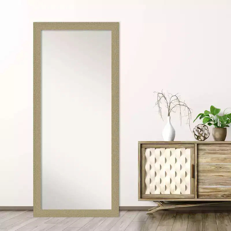 Espejo de pie de 28" x 64" con mosaico dorado sin bisel - Amanti Art: Grande, diseño elegante, fácil de montar