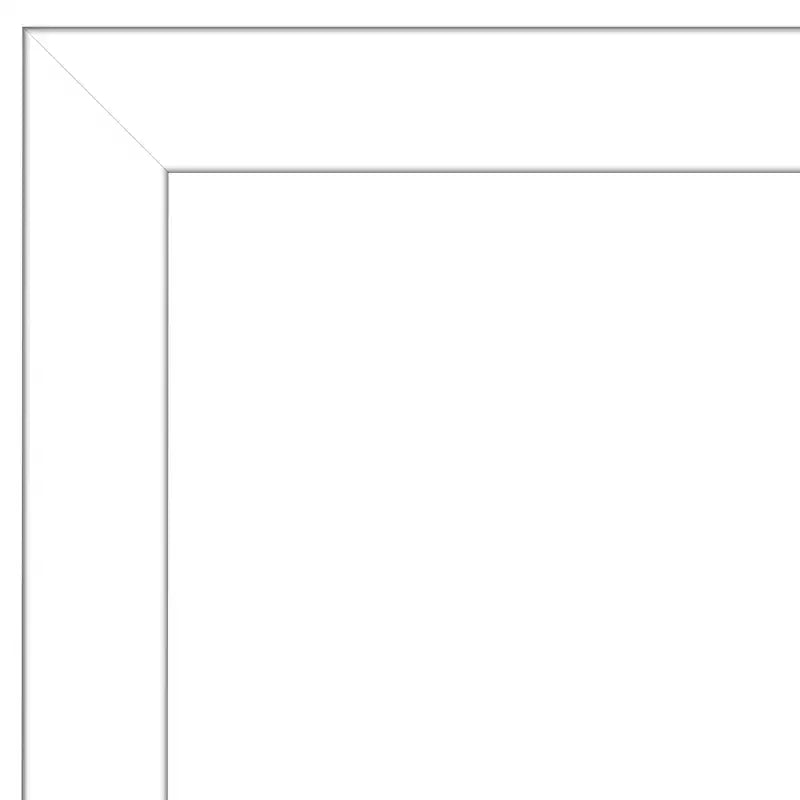Espejo de pared blanco sin bisel de 22" x 28" para baño - Amanti Art: Rectangular moderno, incluye accesorios de montaje