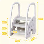 Taburete de un paso para niños pequeños, taburete de un paso para niños con asas laterales, taburete de plástico de 3 pasos para lavabo de baño, encimera de cocina, entrenamiento para ir al baño