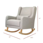 Mecedora con respaldo alto Mid-Century, tela de alto rendimiento ecológico, repelente al agua y resistente a las manchas