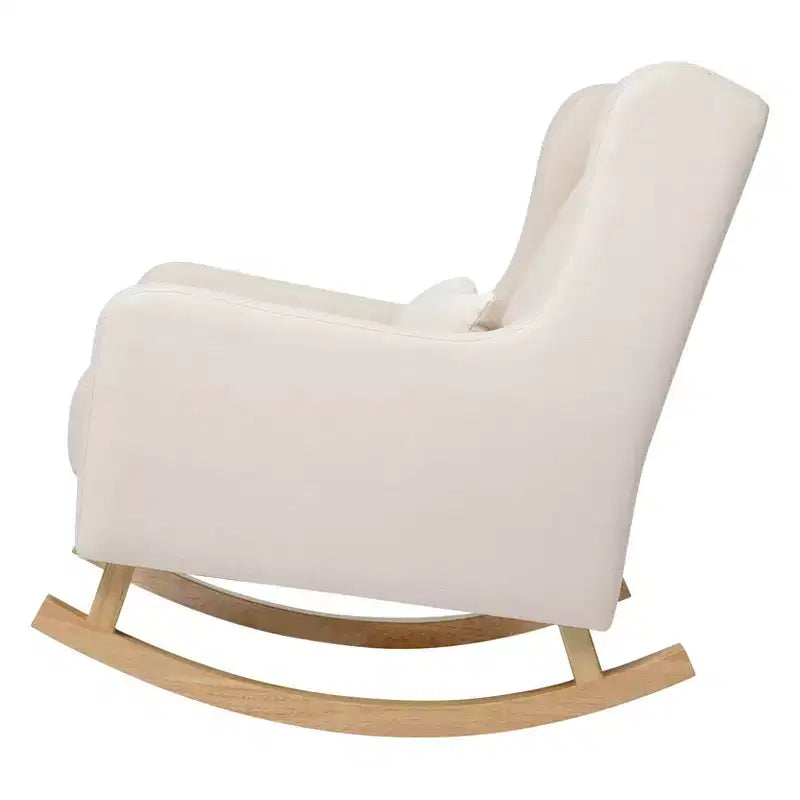Mecedora con respaldo alto Mid-Century, tela de alto rendimiento ecológico, repelente al agua y resistente a las manchas