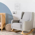 Mecedora con respaldo alto Mid-Century, tela de alto rendimiento ecológico, repelente al agua y resistente a las manchas
