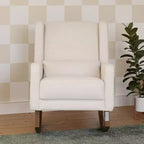 Mecedora con respaldo alto Mid-Century, tela de alto rendimiento ecológico, repelente al agua y resistente a las manchas