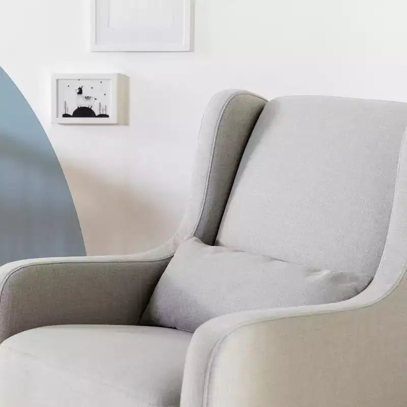 Mecedora con respaldo alto Mid-Century, tela de alto rendimiento ecológico, repelente al agua y resistente a las manchas
