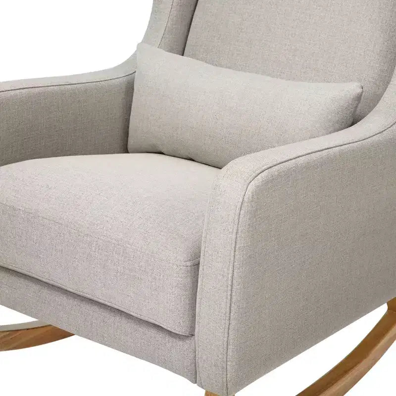 Mecedora con respaldo alto Mid-Century, tela de alto rendimiento ecológico, repelente al agua y resistente a las manchas