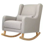 Mecedora con respaldo alto Mid-Century, tela de alto rendimiento ecológico, repelente al agua y resistente a las manchas