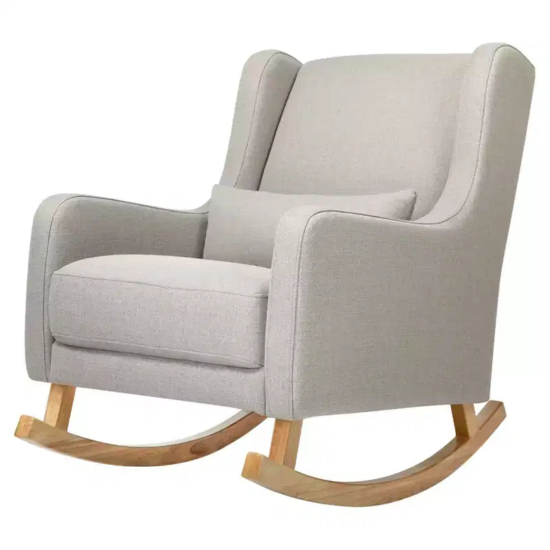 Mecedora con respaldo alto Mid-Century, tela de alto rendimiento ecológico, repelente al agua y resistente a las manchas