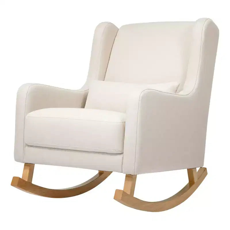 Mecedora con respaldo alto Mid-Century, tela de alto rendimiento ecológico, repelente al agua y resistente a las manchas