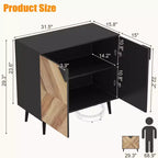 Armario de Almacenamiento con Vetas de Madera, 2 Puertas, Bisagras de Cierre Suave y Estante Ajustable, 80 cm An. x 74.4 cm Al.