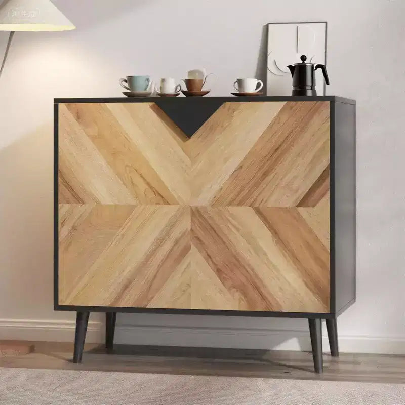 Armario de Almacenamiento con Vetas de Madera, 2 Puertas, Bisagras de Cierre Suave y Estante Ajustable, 80 cm An. x 74.4 cm Al.