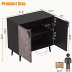 Armario de Almacenamiento con Vetas de Madera, 2 Puertas, Bisagras de Cierre Suave y Estante Ajustable, 80 cm An. x 74.4 cm Al.
