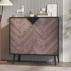 Armario de Almacenamiento con Vetas de Madera, 2 Puertas, Bisagras de Cierre Suave y Estante Ajustable, 80 cm An. x 74.4 cm Al.