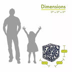 Puf otomano cubo, diseño Plantation, 17"x17"x17", funda lavable y relleno ecológico