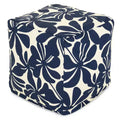 Puf otomano cubo, diseño Plantation, 17"x17"x17", funda lavable y relleno ecológico