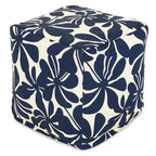 Puf otomano cubo, diseño Plantation, 17"x17"x17", funda lavable y relleno ecológico