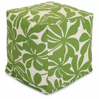 Puf otomano cubo, diseño Plantation, 17"x17"x17", funda lavable y relleno ecológico