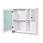 Armario de medicinas rectangular de MDF de 30 pulg. An. x 27 pulg. Al. con espejo, estantes ajustables y barra para toallas, blanco