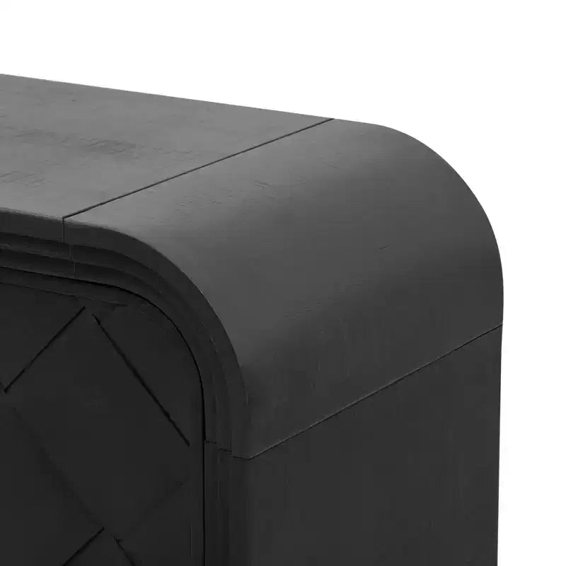 Mesa Consola de Madera con Gabinete de Almacenamiento, Mesa de Entrada Moderna con Diseño de Listones de Madera Trenzados para Sala de Estar y Entrada