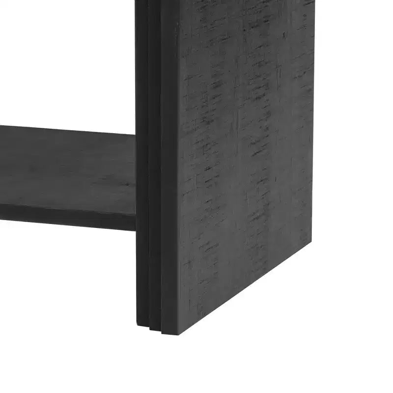 Mesa Consola de Madera con Gabinete de Almacenamiento, Mesa de Entrada Moderna con Diseño de Listones de Madera Trenzados para Sala de Estar y Entrada
