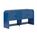 Mesa Consola de Madera con Gabinete de Almacenamiento, Mesa de Entrada Moderna con Diseño de Listones de Madera Trenzados para Sala de Estar y Entrada