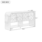 Mesa Consola de Madera con Gabinete de Almacenamiento, Mesa de Entrada Moderna con Diseño de Listones de Madera Trenzados para Sala de Estar y Entrada