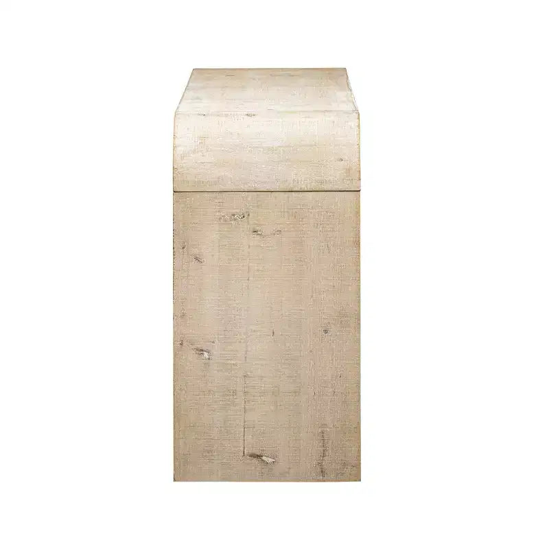 Mesa Consola de Madera con Gabinete de Almacenamiento, Mesa de Entrada Moderna con Diseño de Listones de Madera Trenzados para Sala de Estar y Entrada