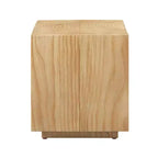 Mesa auxiliar de madera de pino macizo estriado, textura natural de tronco de árbol, negra, capacidad de 90 kg