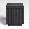 Art Leon Unique Fluted Solid Wood End Table Side Table