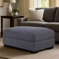 Royal Hampton Cocktail Ottoman, Dark Gray Corduroy, Black Legs, 45 x 28 Inch
