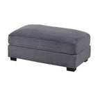 Otomana rectangular grande para cócteles, tapicería de pana gris oscuro, patas negras, 45x28"
