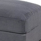 Otomana rectangular grande para cócteles, tapicería de pana gris oscuro, patas negras, 45x28"