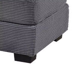 Otomana rectangular grande para cócteles, tapicería de pana gris oscuro, patas negras, 45x28"