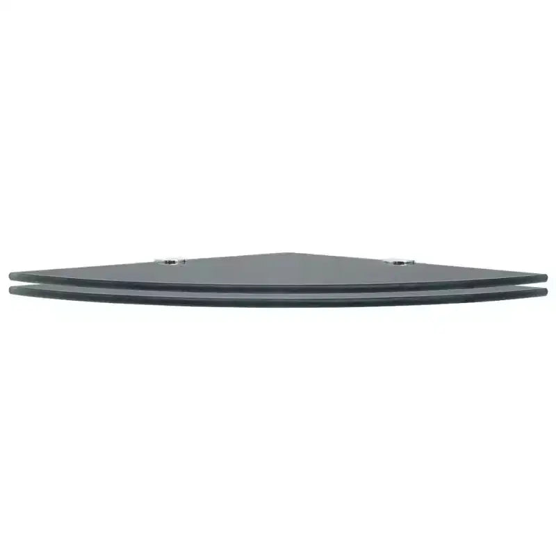 Juego de 2 estantes de esquina de cristal de seguridad templado negro de 25x25 cm
