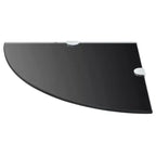 Juego de 2 estantes de esquina de cristal de seguridad templado negro de 25x25 cm