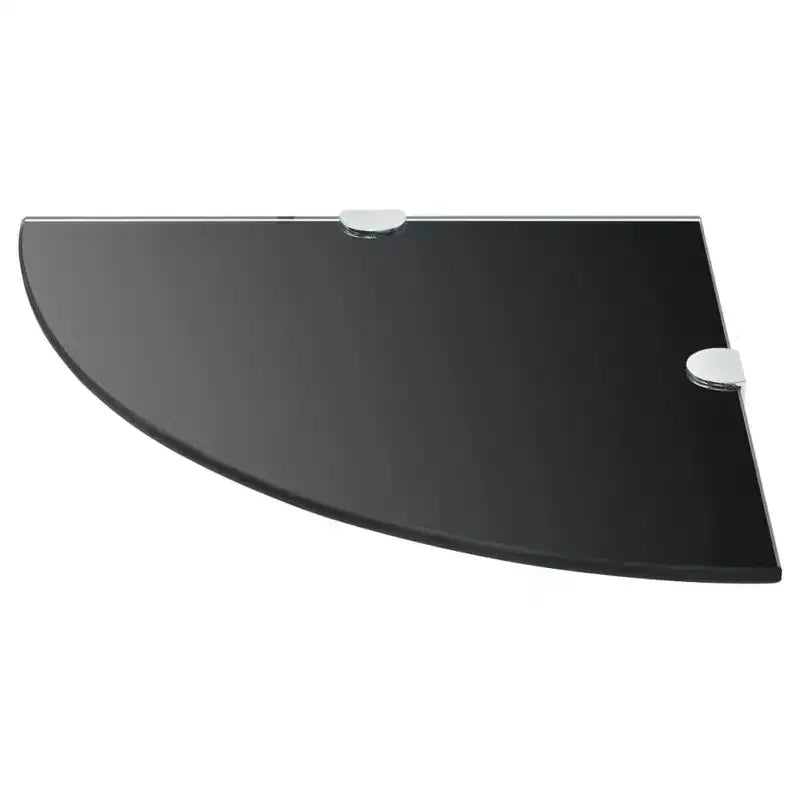 Estante de esquina de cristal templado negro Montaje en pared pequeño