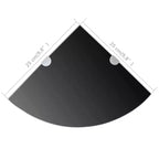 Estante de esquina de cristal templado negro Montaje en pared pequeño