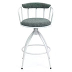 Juego de 2 taburetes de bar modernos giratorios de 26" de altura para mostrador, tapizados con respaldo bajo para isla de cocina