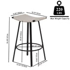Juego de 2 taburetes de bar modernos giratorios de 26" de altura para mostrador, tapizados con respaldo bajo para isla de cocina