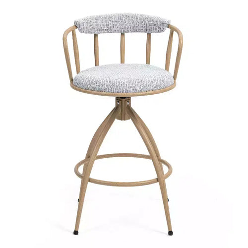 Juego de 2 taburetes de bar modernos giratorios de 26" de altura para mostrador, tapizados con respaldo bajo para isla de cocina