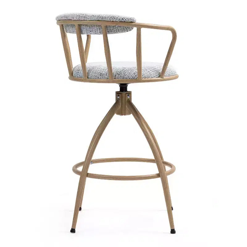 Juego de 2 taburetes de bar modernos giratorios de 26" de altura para mostrador, tapizados con respaldo bajo para isla de cocina