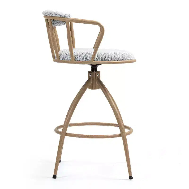 Juego de 2 taburetes de bar modernos giratorios de 26" de altura para mostrador, tapizados con respaldo bajo para isla de cocina