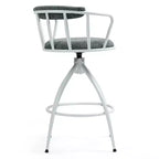 Juego de 2 taburetes de bar modernos giratorios de 26" de altura para mostrador, tapizados con respaldo bajo para isla de cocina