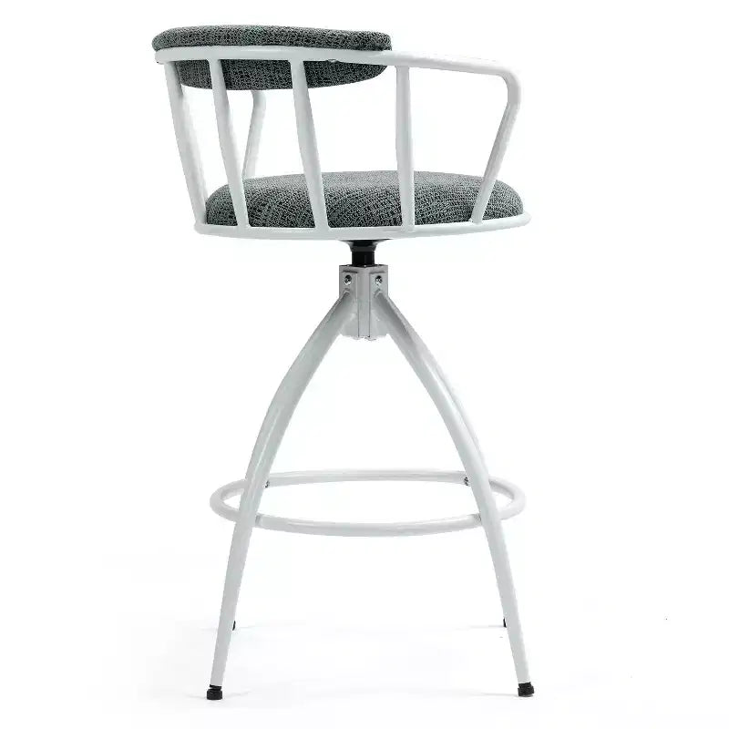 Juego de 2 taburetes de bar modernos giratorios de 26" de altura para mostrador, tapizados con respaldo bajo para isla de cocina